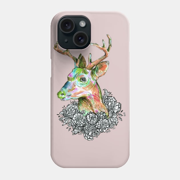 Floral Deer 2. Phone Case by FanitsaArt