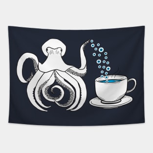 Trippy Octopus Little Teapot with Eyeball Bubble Tea Tapestry