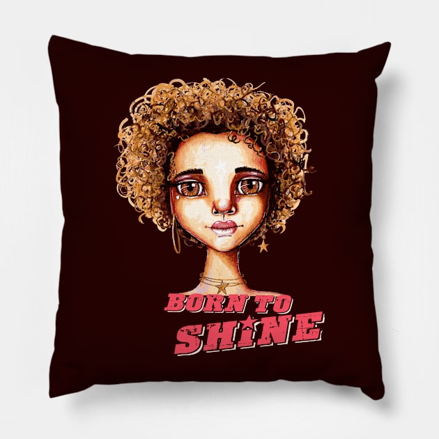 Born To Shine Pillow by LittleMissTyne