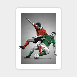 Roy Keane v Marc Overmars  - Ireland v Netherlands Lansdowne Road Artwork Magnet