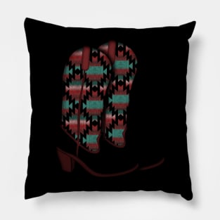 Southwestern Style Cowboy Boots Pillow