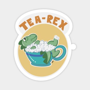 Tea-rex is taking a bubble bath Magnet