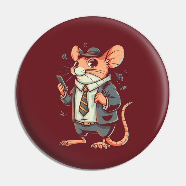 Enterpreneur rat Pin by Ridzdesign