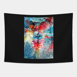 Sailboat at sunlight Tapestry