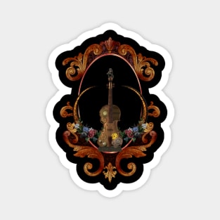 Awesome steampunk violin with clocks, gears and monkey Magnet