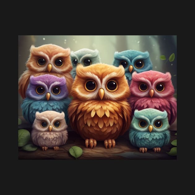 The Colorful Owl Family by susiesue