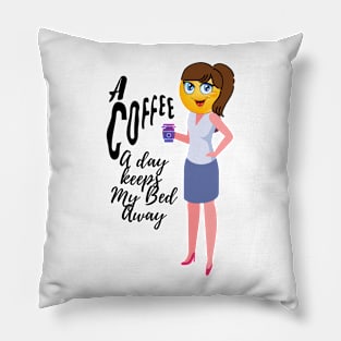 A Coffee a Day / Funny Mug / White mug, emoji cup, emoji mug, gift Pillow