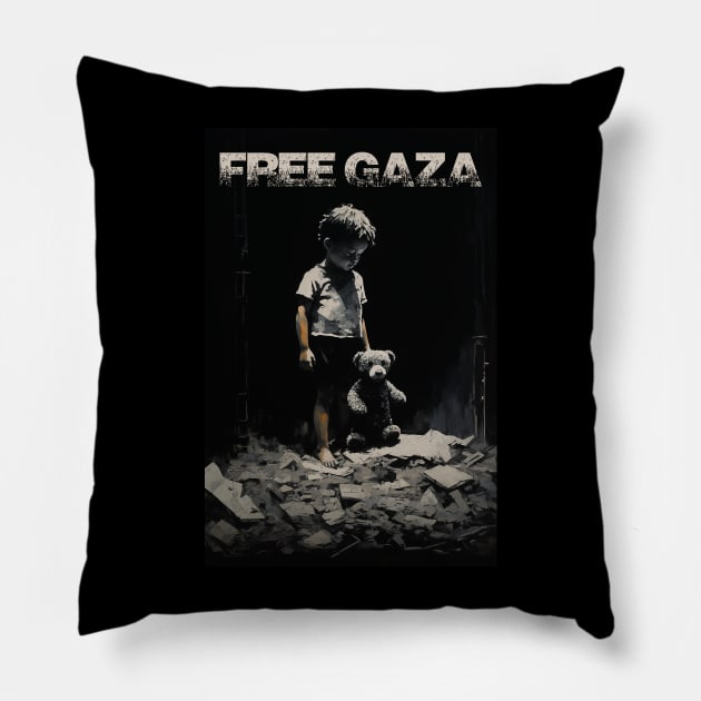 Free Gaza - Free Palestine Pillow by RichieDuprey