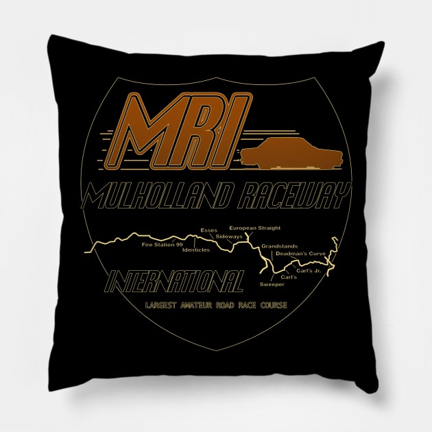 Mulholland Raceway International Pillow by BobbyDoran