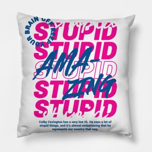 Typography Amazing Stupid with Circular Text Pillow