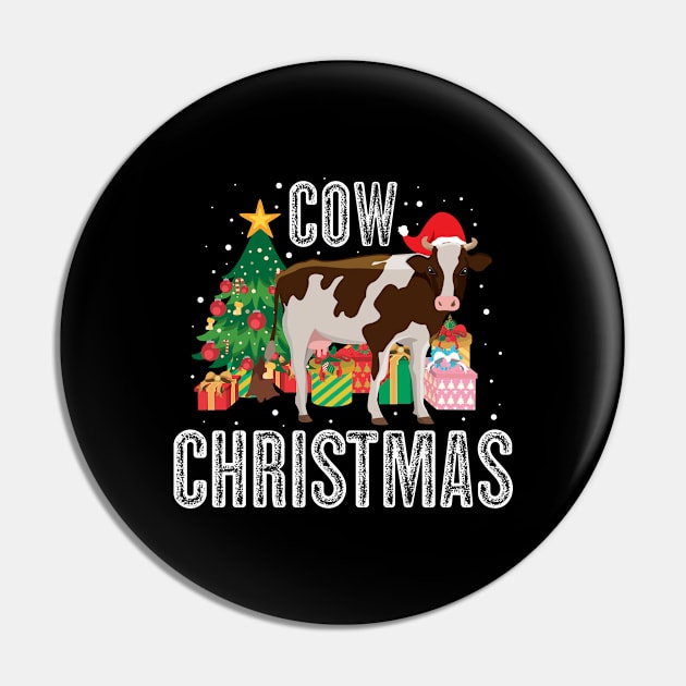 Cow Christmas Funny Cow Gift Pin by CatRobot