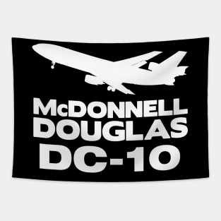 McDonnell Douglas DC-10 Silhouette Print (White) Tapestry