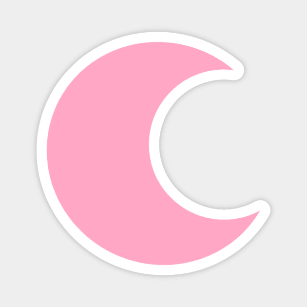 Pink Crescent Moon Magnet by Cherish-jpegg