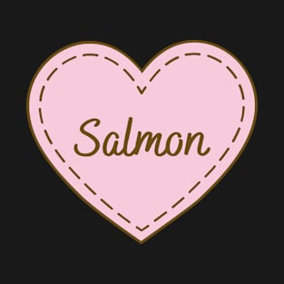 I Love Salmon Simple Heart Design T-Shirt