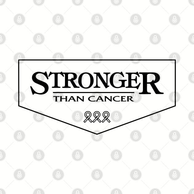 brain cancer Awareness gray ribbon  Stronger Than Cancer by Shaderepublic