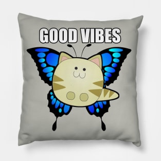 Good Vibes Butterfly Kitten Pillow