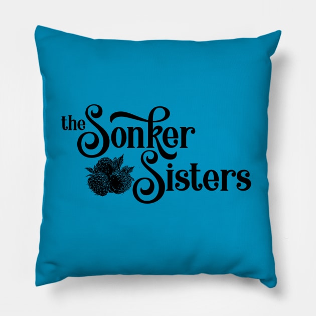 Sonker Sisters Black Pillow by Sara Howard