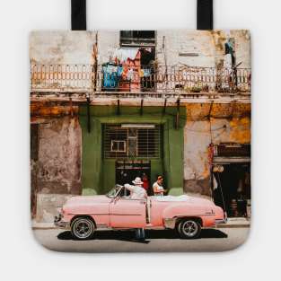 Pink classic car Tote