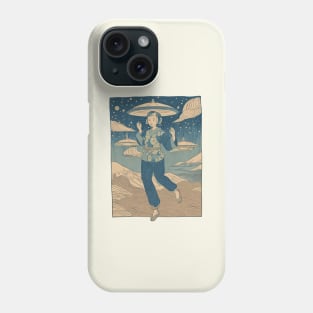 Escaping UFO (Japanese Ukiyo-e Woodblock Print) Phone Case