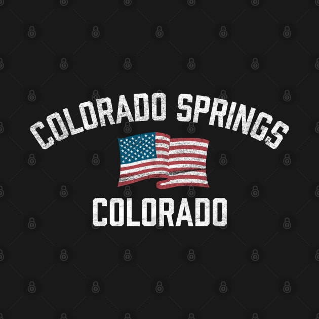 Colorado Springs Colorado Patriotic Vintage USA Flag by TGKelly