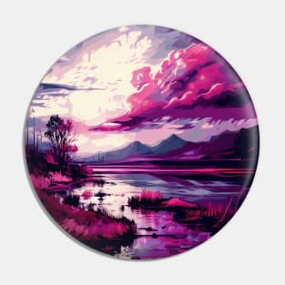 Pink Lake with Clouds Pin