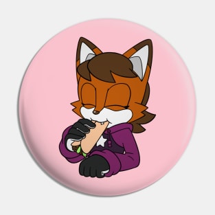 Fox Eats Taco Pin