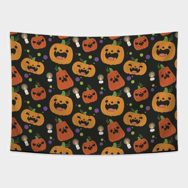 Halloween Seamless Pattern Tapestry by aquariart