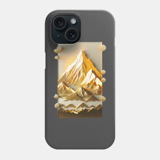 Paper quilling art - Abstract Golden mountains Phone Case