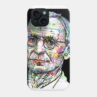 HERMANN HESSE watercolor and ink portrait Phone Case