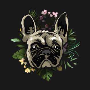 French bulldog in floral T-Shirt