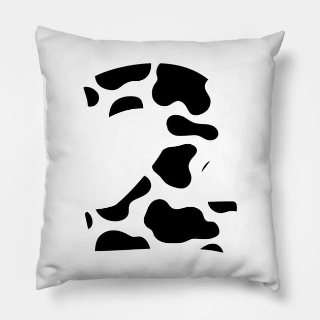 Kids 2nd Birthday Two Year Old Cow Animals Theme Party Bday Pillow by IYearDesign