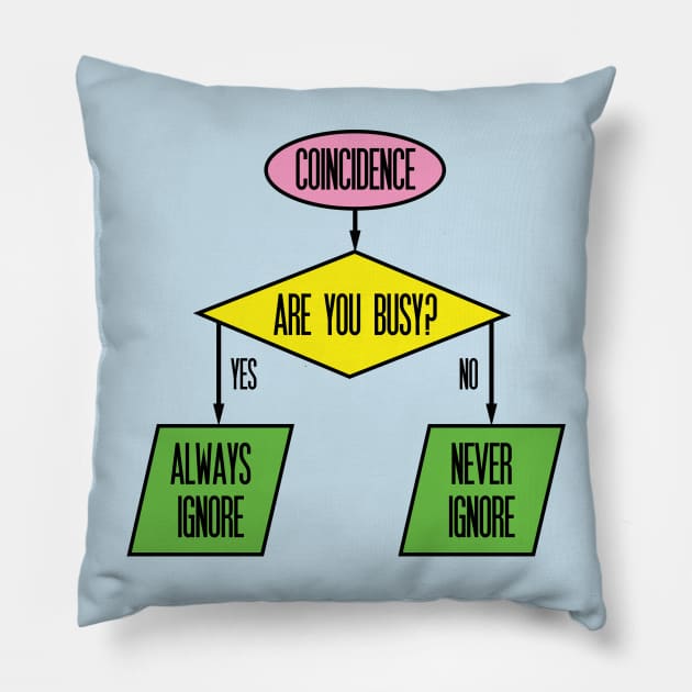 Ignore a Coincidence Flow Chart Pillow by ATBPublishing