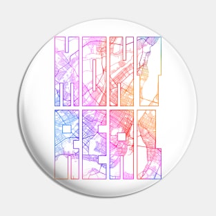 Montreal, Quebec, Canada City Map Typography - Colorful Pin