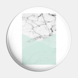 Real White Marble Half Mint Green Shapes Pin