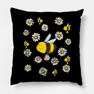 Daisy Chamomile Bees & Marguerites Daisies Flower Gardeners Pillow