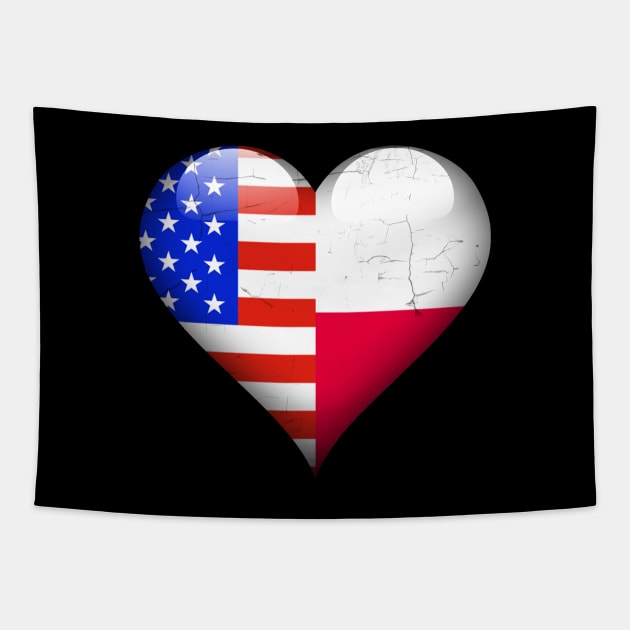 Half American Half Polish - Gift for Polish From Poland Tapestry by Country Flags