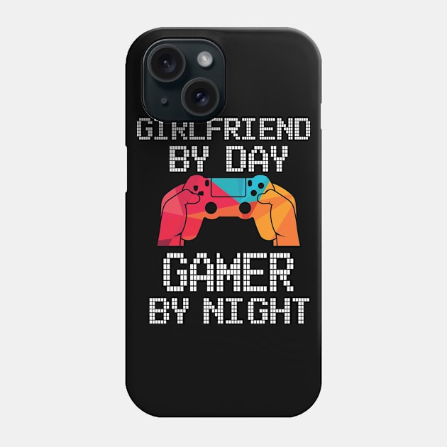 Girlfriend by Day Gamer by Night | Online Gamer T-Shirt Gift Phone Case by MerchMadness