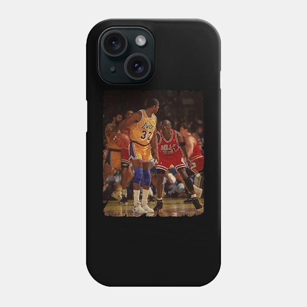 Magic Johnson vs Michael Jordan, NBA Finals Phone Case by Wendyshopart