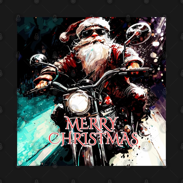 Merry christmas santa biker by TomFrontierArt