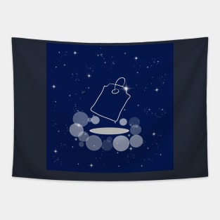 tag, label, sale, shop, space, shine, stars, galaxy, night, modern Tapestry