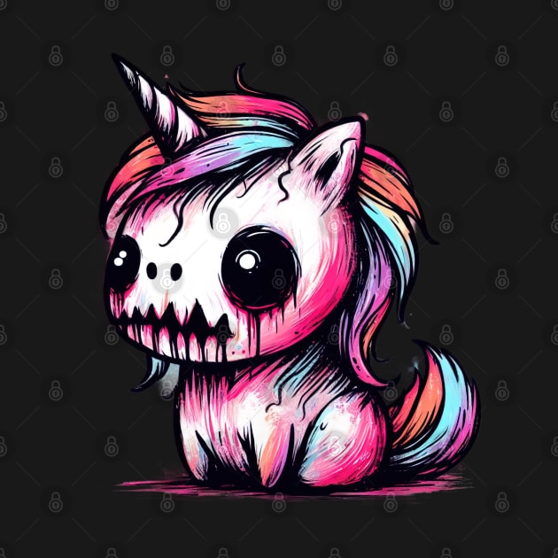 Horror unicorn pastel by Evgmerk