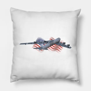 B-52 Strategic Bomber with American Flag Pillow