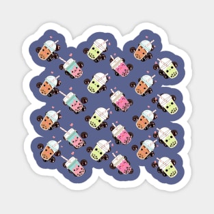 Cute Boba Bubble Tea  Pattern Design Merch Magnet