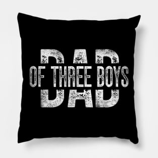 Dad of Three Boys Gifts Daddy of 3 Sons Fathers Day Pillow