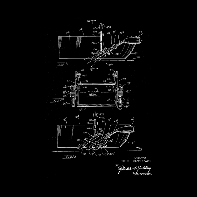 Jet Propelled Boat Vintage Patent Hand Drawing by TheYoungDesigns