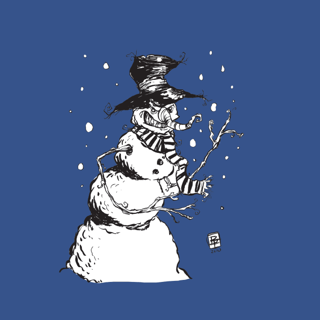 Creepy Snowman by obillwon