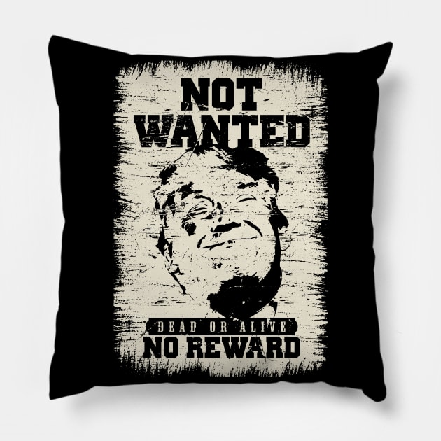 Funny trump not wanted, no reward, vintage poster design Pillow by Keleonie