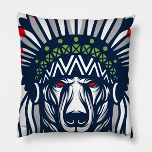 Wolf native american Pillow