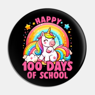 Happy 100Th Day Of School Unicorn 100 Days Of School Teacher Pin