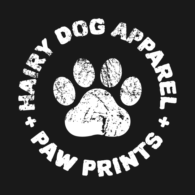 Hairy Dog Paw Print Retro Vintage Design by HairyDog